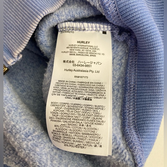 HURLEY | NWT Women’s Fleece Zip-Up Hoodie Sweater - Picture 6 of 8